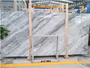 Hotel Wall Cover Decoration White and Grey Marble Slabs & Tiles