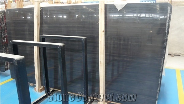 Imperial Black Wooden Grainy Marble Slabs/Hotel Lobby Wall Tiles Decor