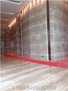 Italian Beige Wooden Vein Marble Tiles & Slabs/Hotel Wall Decoraton
