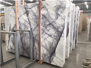 Italy White Ice Jade with Lilac Vein Marble Slabs for Wall Decoration