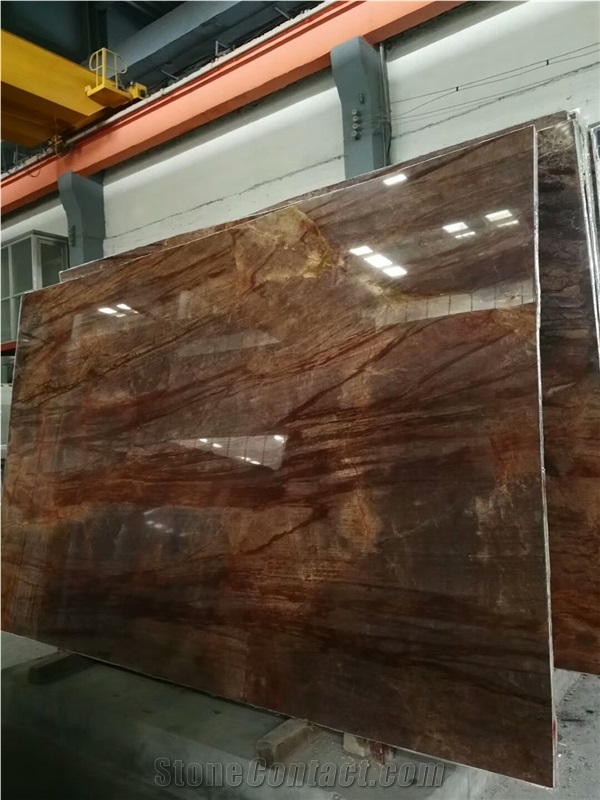 Jade Brown Marble Slab For Kitchen Countertop From China