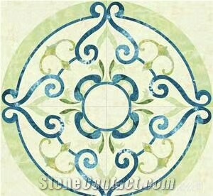Multicolor Building Waterjet Medallions Floor and Wall Tiles