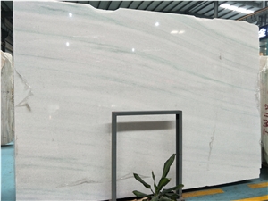 Myanmar White with Green Line Big Slab Floor and Wall Tile