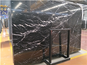 Chinese Nero Marquina Marble Slabs & Tiles For Wall Cladding/Floor Covering