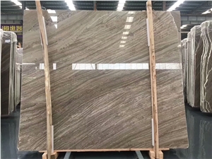 New Brown Pattern Wooden Vein Marble Slabs for Decoration