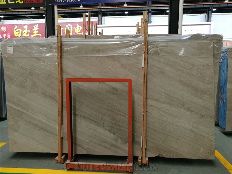 Polished Italian Brown Wooden Vein Marble Slabs, Wall Covering Pattern