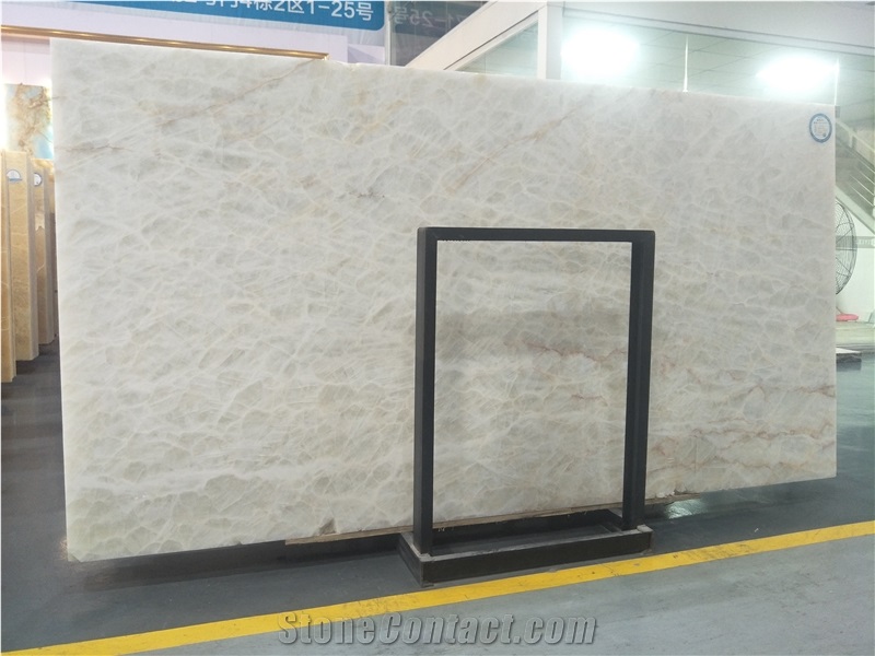 Pure White Onyx Slab for Table Tops/Countertops