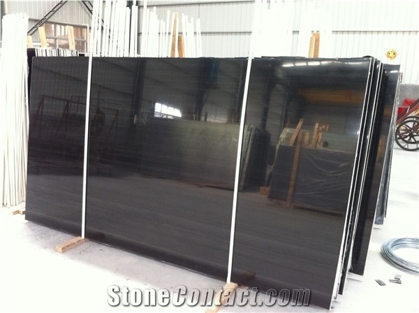 Royal Black Wood Vein Marble Slabs & Tiles for Hotel Wall Decoration