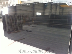 Royal Black Wood Vein Marble Slabs & Tiles for Hotel Wall Decoration