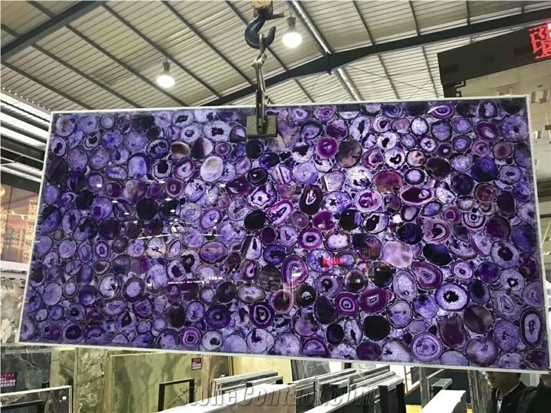 Semiprecious Purple Stone for Countertop Tabletop