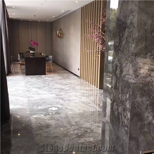 Sunny Grey Polished Marble Slabs & Tiles for Home Wall & Floor Cover