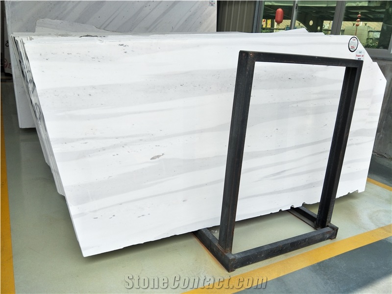 White Polaris Bianco Marble Slab for Wall and Floor Covering