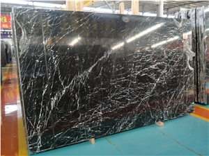 Wholesale China Black Nero Marquina Marble Slabs with White Veins
