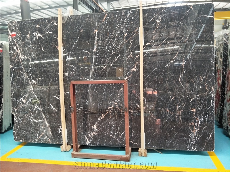 Wholesale China Black Nero Marquina Marble Slabs with White Veins