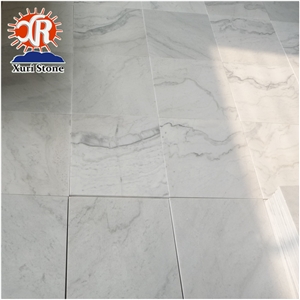 Flooring Tile Polished Guangxi White Marble with Grey Veins