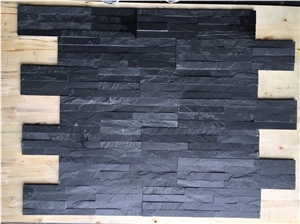 China Black Slate Cultured Stone Natural Face Wall Stone Panel