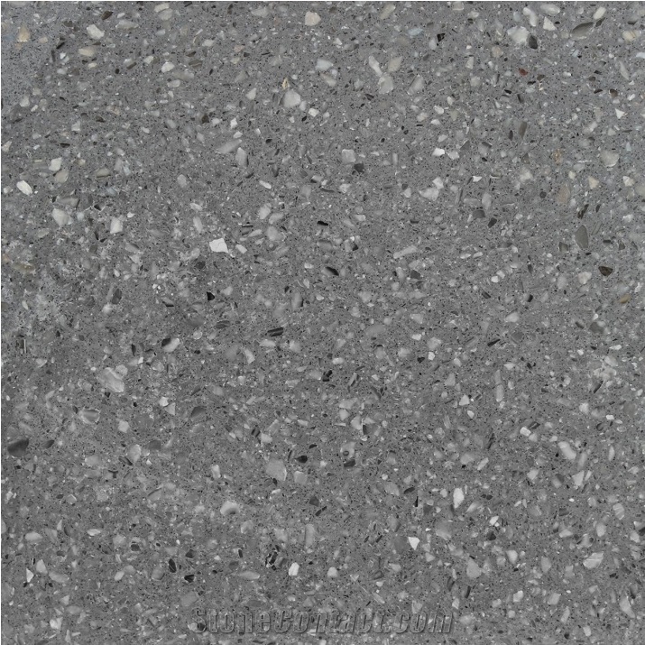 Dark Grey Terrazzo Tiles, Artificial Stone, Tt002u