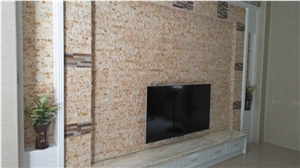 Egyptian Yellow Cultured Stone Wall Panels Feature Wall