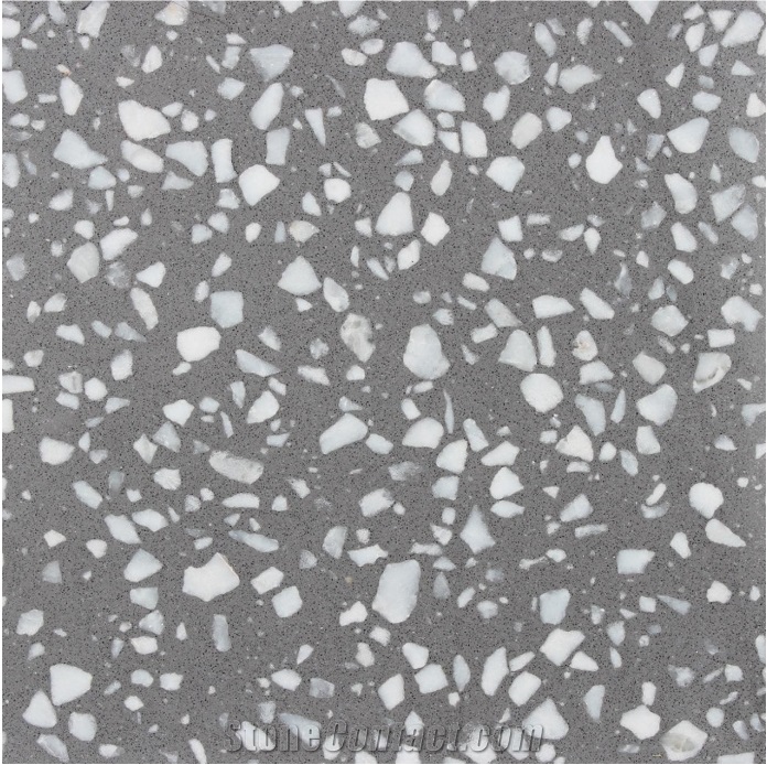 Grey Terrazzo Tiles, Artificial Stone, Tt001n