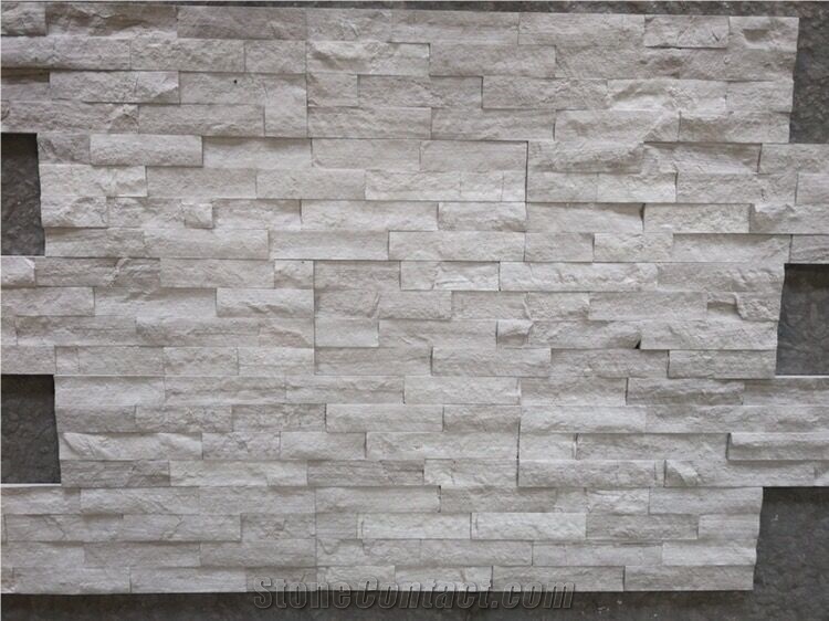 Marble White Culture Stone Ledgestone Stacked Veneer Wall Panels