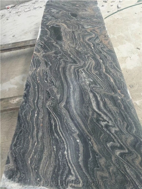 New China Juparana Granite 2cm/3cm Middle Slab with More Black Texture