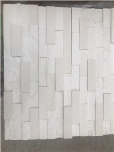 White Marble Cultured Stone Ledge Stone Wall Panels Feature Wall
