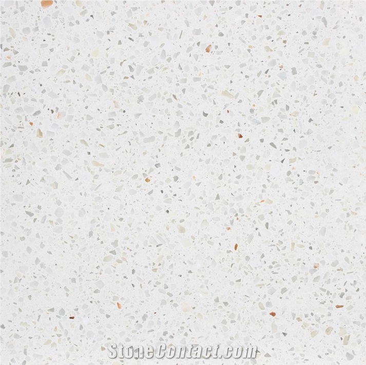 White Terrazzo Tiles, Artificial Stone Tile, Tt001g