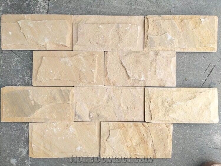 Yellow Sandstone Cultured Stone Wall Panel/Cladding Feature Wall