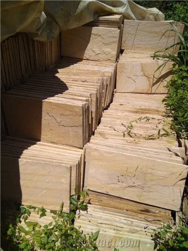 Yellow Sandstone Cultured Stone Wall Panel/Cladding Feature Wall