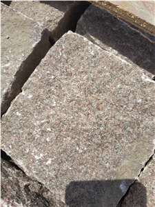 G354 Dark Red Granite Split Surface Cube Stone Cobble Stone Low Price