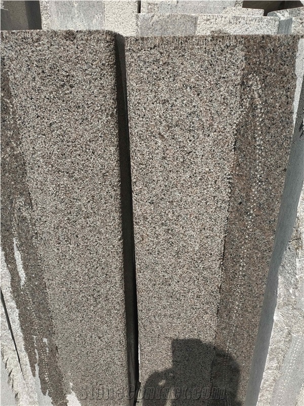 G354 Red Granite Norway Bushahmmered Surface Curbstones Competitive