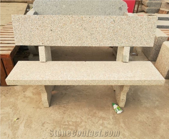 Granite Stone Bench With Back, Outdoor Stone Benches With Backs