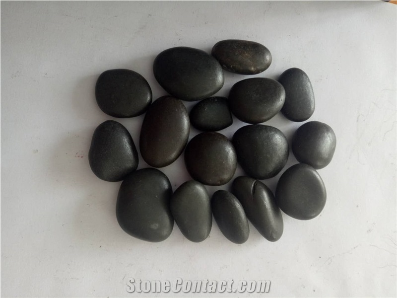 Black River Rock Pebbles From China, Black Landscaping River Rock