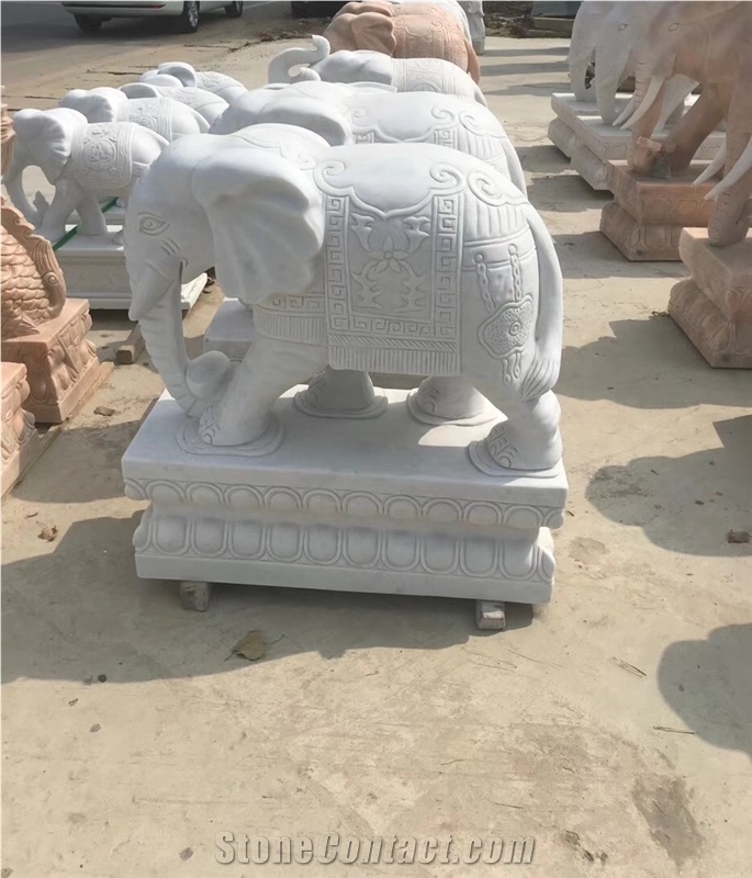Handcraft Marble Stone Elephant Statue