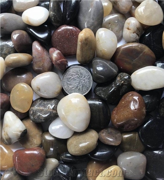 Natrual Stone Home Decoration Mix Color Pebbles, Washed Pebble Stone