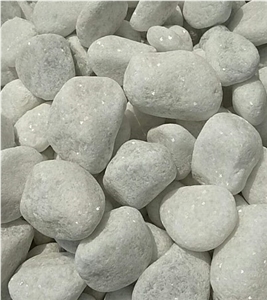Natural Stone Snow White Sparkle Decoration Pebbles