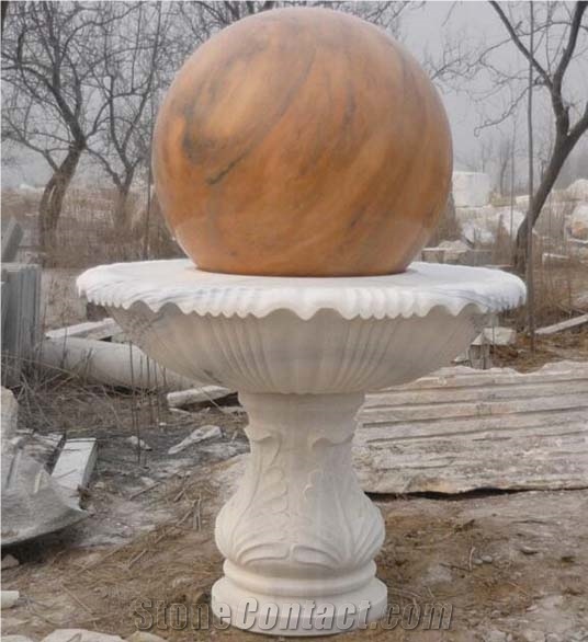Outdoor Natural Stone Marble Medium Size Decoration Water Fountain