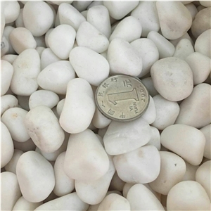 Polished Pebbles Decoration White Round Crushed River Stone