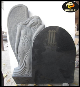 Shanxi Black Granite Heart Tombstone/Headstone/Gravestone/Mobuments