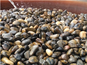 Wholesale Striped Polished Pebbles Stone for Outdoor Garden Decor