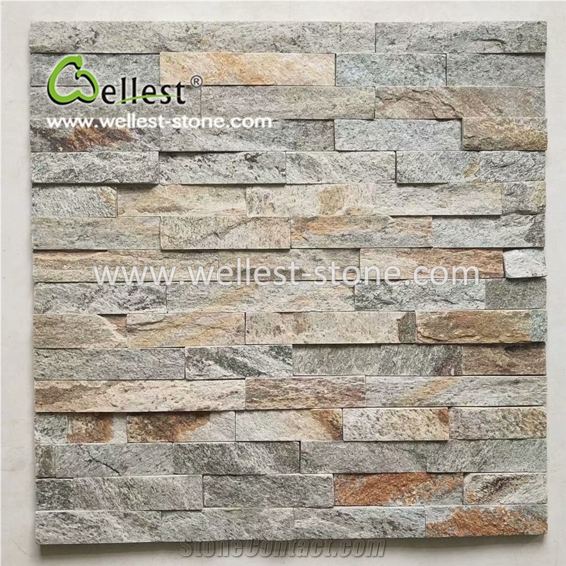 Beautiful Green Base Quartzite Ledgestone for Feature Wall Cladding