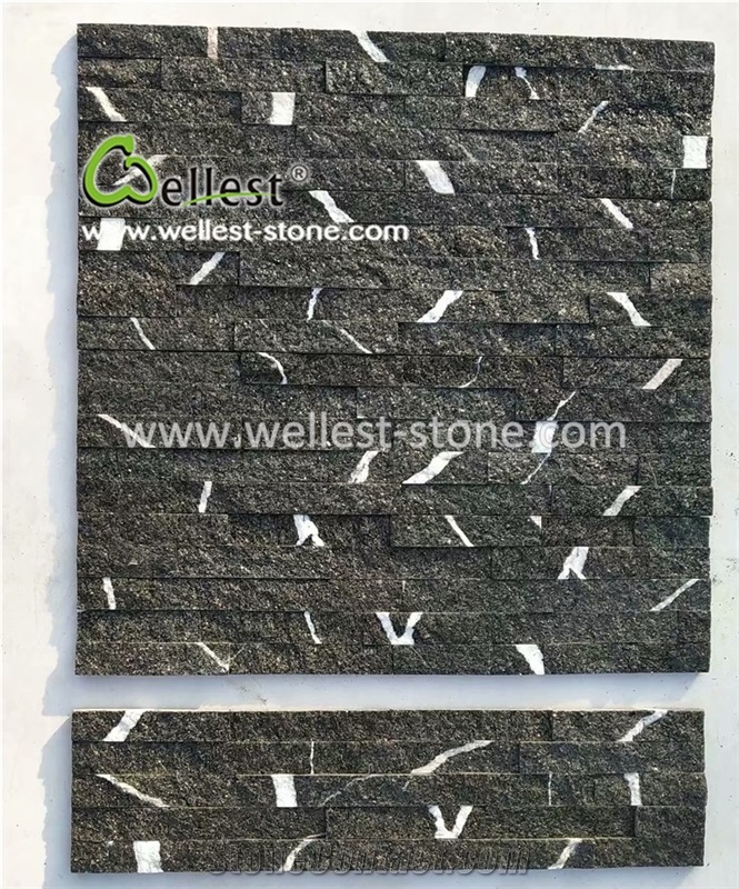 Black Quartzite Culture Stone for Villa Feature Wall Cladding