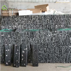 Black Quartzite Filedstone Wall Panel External Stack Wall Tiles