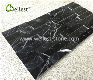 Fashion 3d Effect Polish Black Marble Ledge Stone Decorative Board