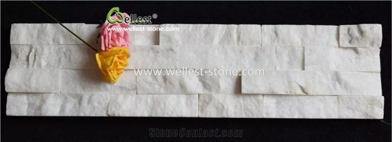 Fashion Super White Quartzite Cultured Stone for Feature Wall Design