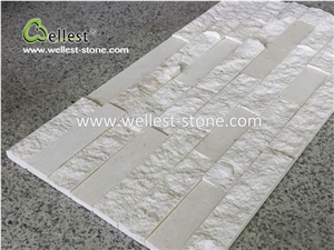 High-End 3d Polish+Split White Limestone Ledge Stone for Feature Wall