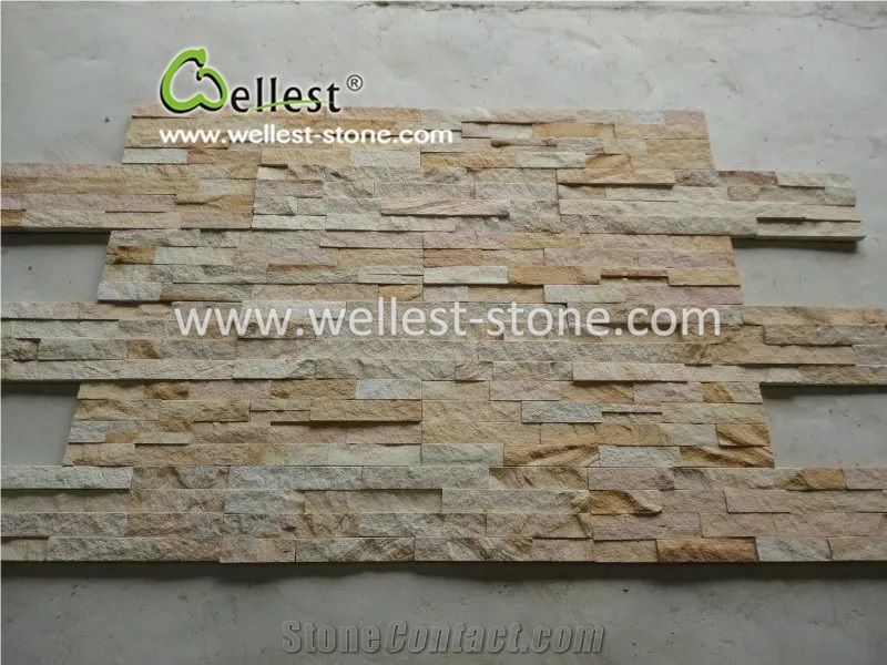 Inter Lock Edge Yellow Sandstone Ledgestone/Fieldstone/Culture Stone