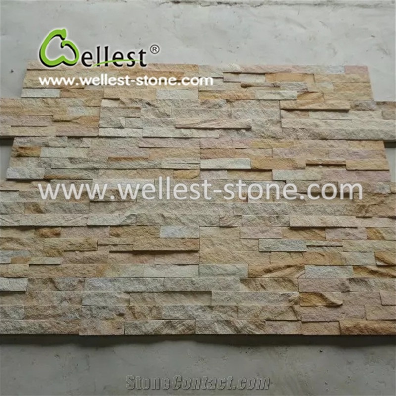 Inter Lock Edge Yellow Sandstone Ledgestone/Fieldstone/Culture Stone