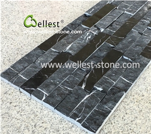 Modern Black Marble Ledge Stone for Feature Wall Decoration