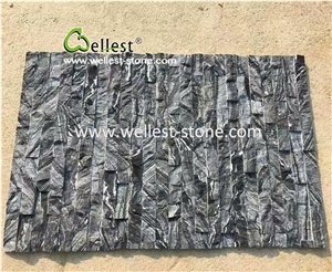 Popular Grey Wood Grain Marble Culture Stone for Feature Wall Cladding